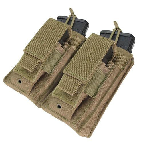 Double Kangaroo Magazine Pouch holds (2) M4-M16 Mag, (2) Pistol Mag - Color: Tan