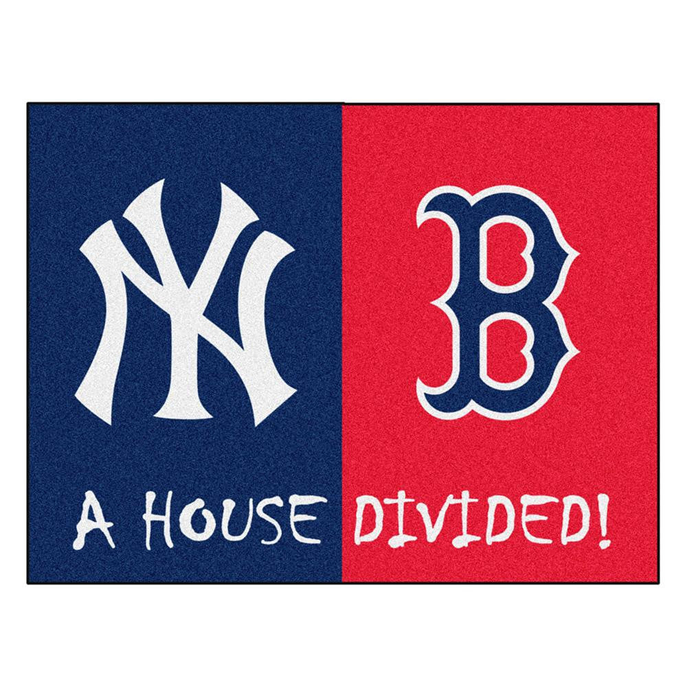 Yankees - Red Sox  MLB House Divided NFL All-Star Floor Mat (34x45)
