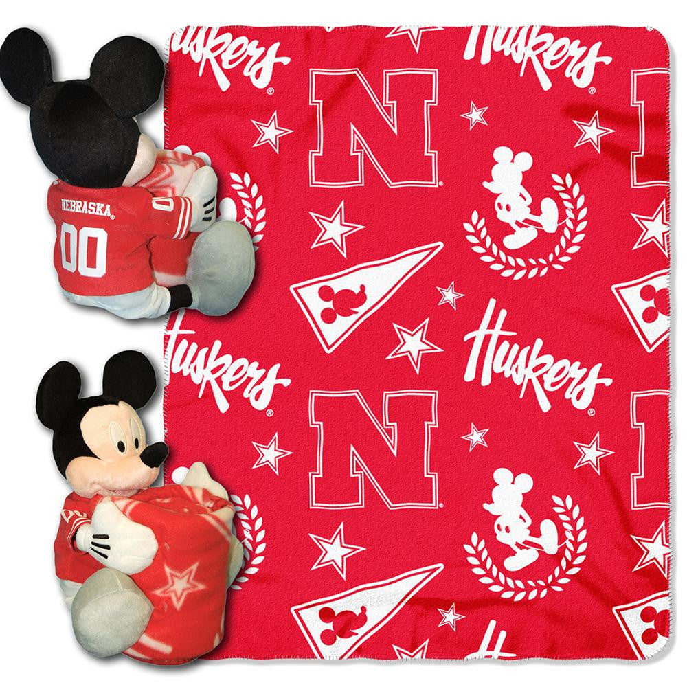 Nebraska Cornhuskers NCAA Mickey Mouse with Throw Combo