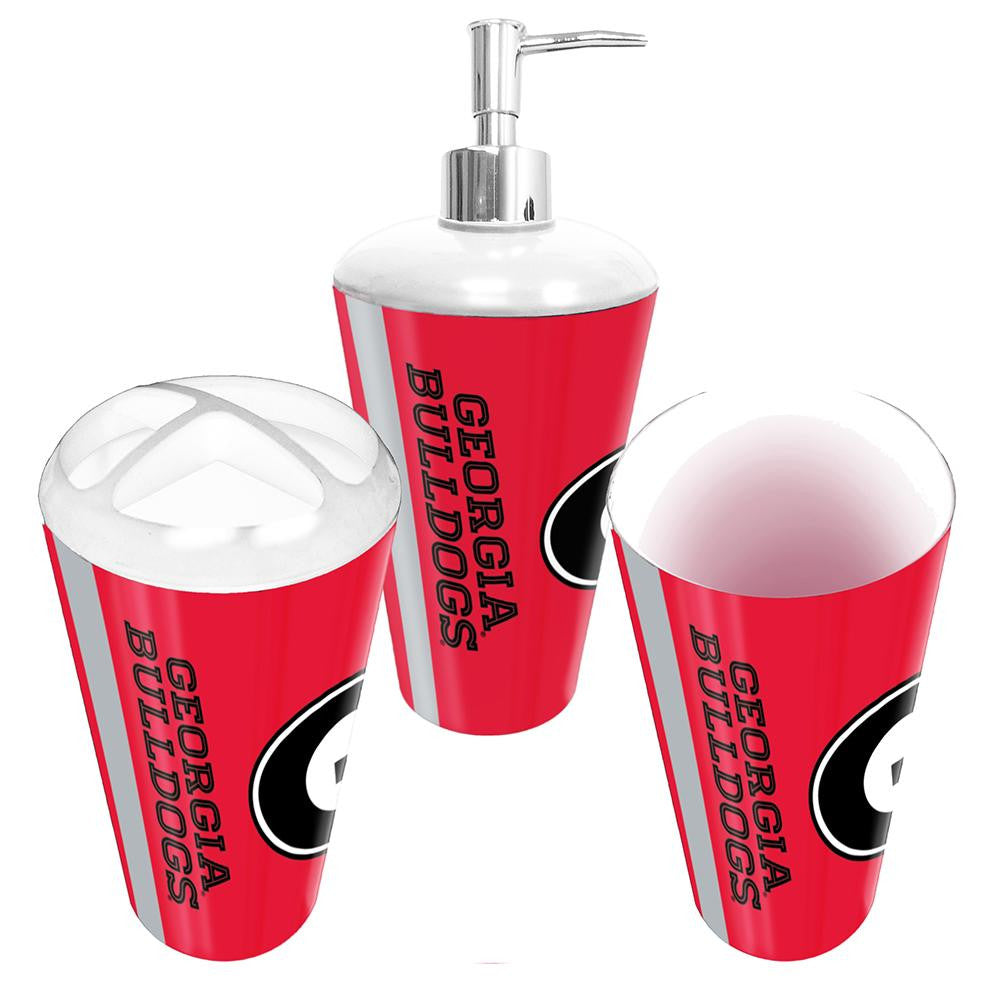 Georgia Bulldogs NCAA Bath Tumbler, Toothbrush Holder & Soap Pump (3pc Set)
