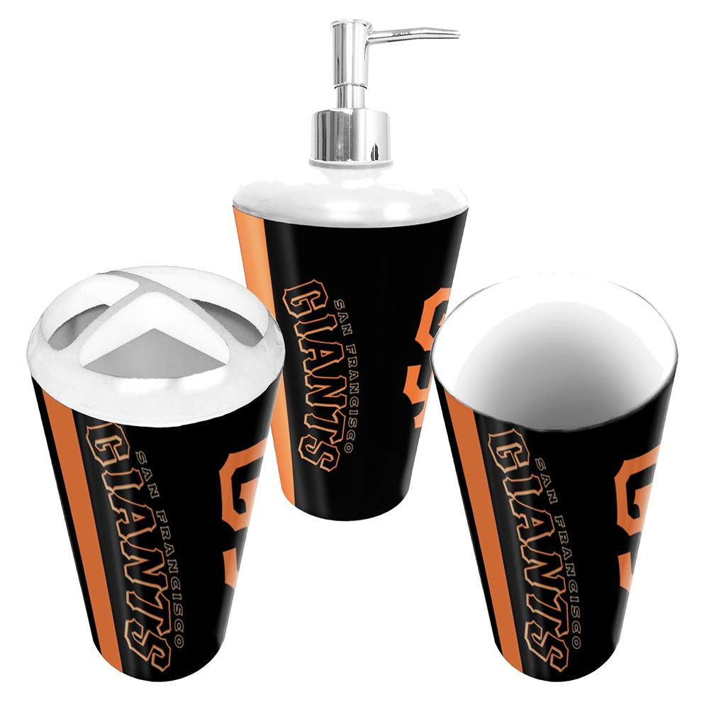 San Francisco Giants MLB Bath Tumbler, Toothbrush Holder & Soap Pump (3pc Set)