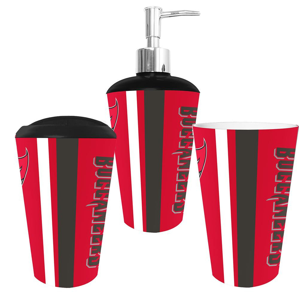 Tampa Bay Buccaneers NFL Bath Tumbler, Toothbrush Holder & Soap Pump (3pc Set)