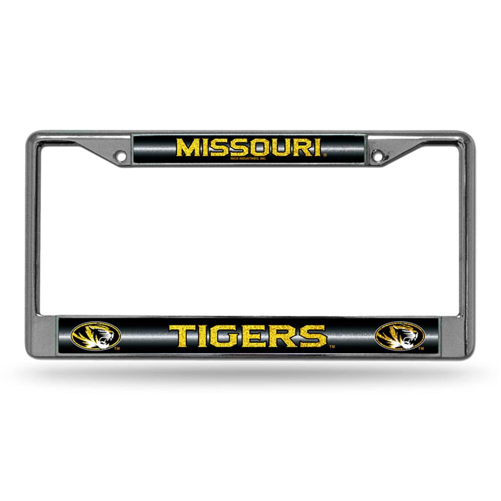 Missouri Tigers NCAA Bling Glitter Chrome License Plate Frame