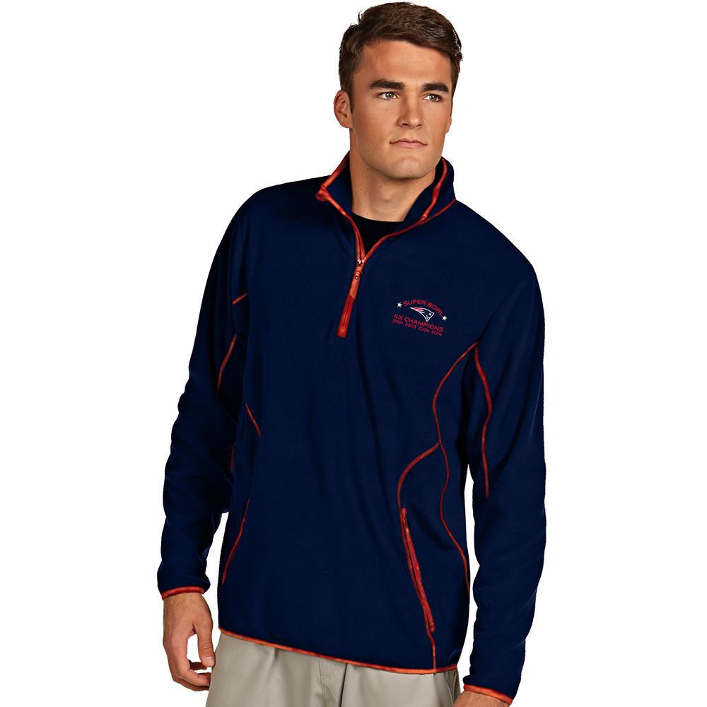 New England Patriots NFL Super Bowl 49 Champions NFL Ice Men's Pullover (Navy-Dark Red) (Medium)