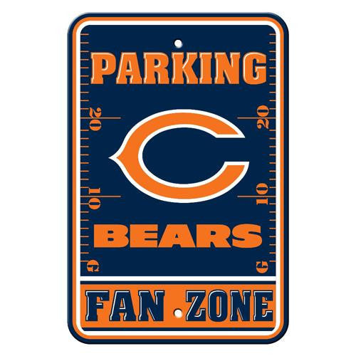 Chicago Bears NFL Plastic Parking Sign (Fan Zone) (12 x 18)