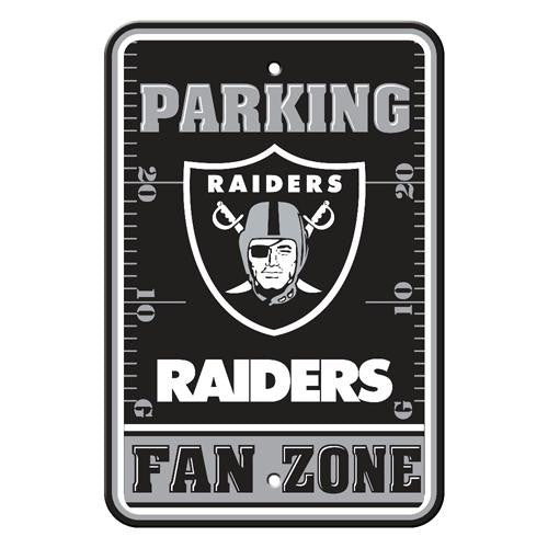 Oakland Raiders NFL Plastic Parking Sign (Fan Zone) (12 x 18)