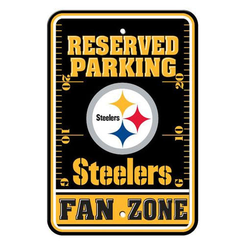 Pittsburgh Steelers NFL Plastic Parking Sign (Fan Zone) (12 x 18)