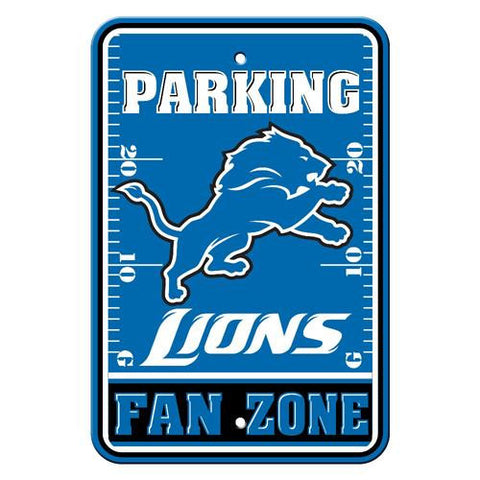 Detroit Lions NFL Plastic Parking Sign (Fan Zone) (12 x 18)