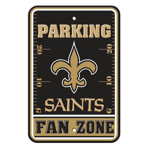 New Orleans Saints NFL Plastic Parking Sign (Fan Zone) (12 x 18)