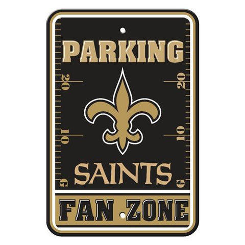 New Orleans Saints NFL Plastic Parking Sign (Fan Zone) (12 x 18)