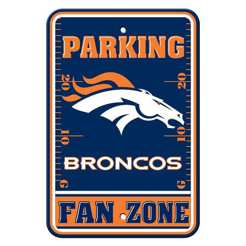 Denver Broncos NFL Plastic Parking Sign (Fan Zone) (12 x 18)