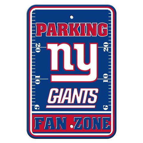 New York Giants NFL Plastic Parking Sign (Fan Zone) (12 x 18)