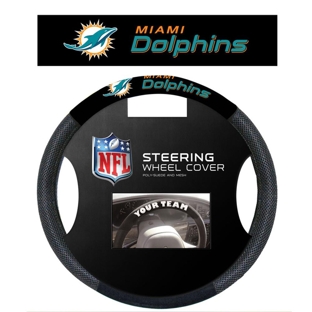 Miami Dolphins NFL Poly-Suede Steering Wheel Cover