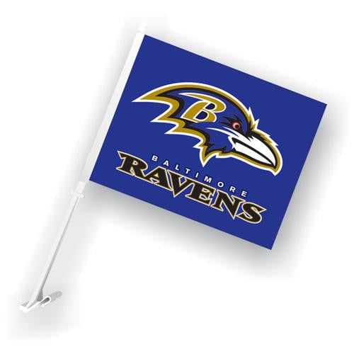 Baltimore Ravens NFL Car Flag with Wall Brackett