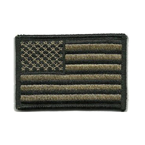 PVC US Flag Patch Color- OD Green (6 Pack)