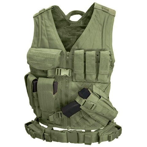Cross Draw Tactical Vest - Color: OD Green