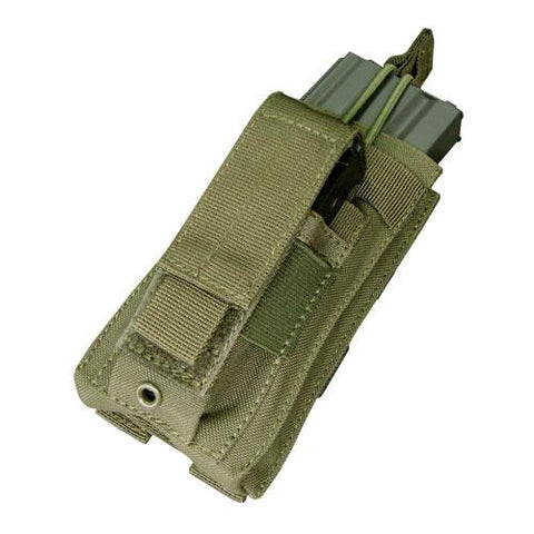 Kangaroo Magazine Pouch holds (1) M4-M16 Mag, (1) Pistol Mag - Color: OD Green