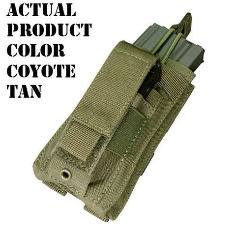 Kangaroo Magazine Pouch holds (1) M4-M16 Mag, (1) Pistol Mag - Color: Tan