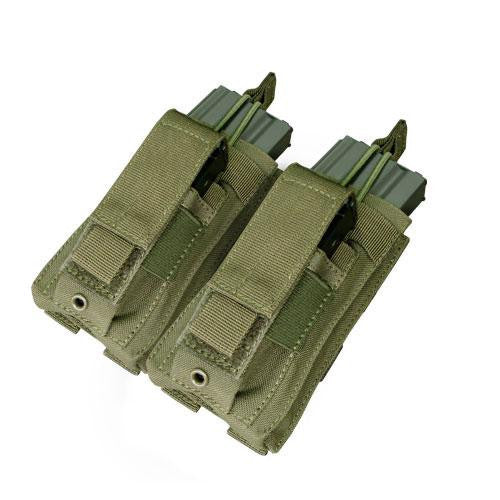 Double Kangaroo Magazine Pouch holds (2) M4-M16 Mag, (2) Pistol Mag - Color: OD Green