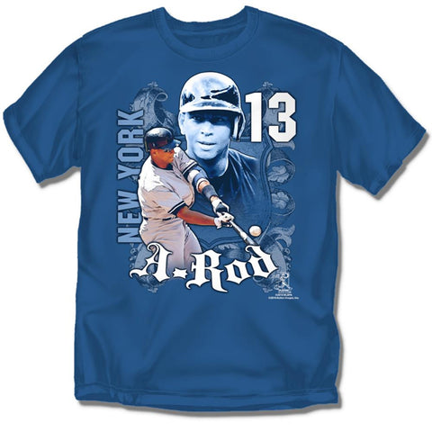 New York Yankees MLB Alex Rodriguez #13 Players Shield Boys Tee (Navy)