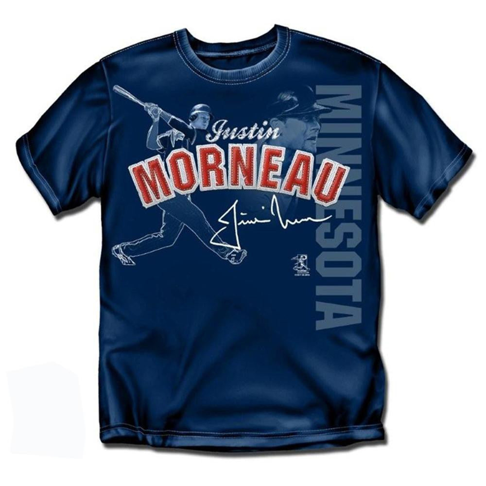 Minnesota Twins MLB Justin Morneau Players Stitch Boys Tee (Navy)