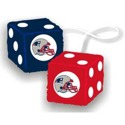 New England Patriots NFL 3 Car Fuzzy Dice