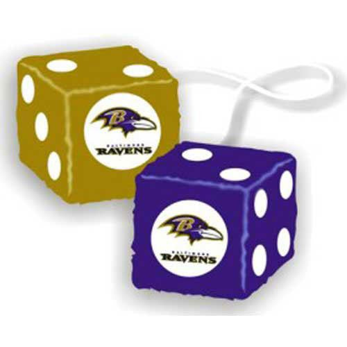 Baltimore Ravens NFL 3 Car Fuzzy Dice