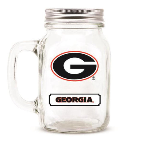 Georgia Bulldogs NCAA Mason Jar Glass With Lid