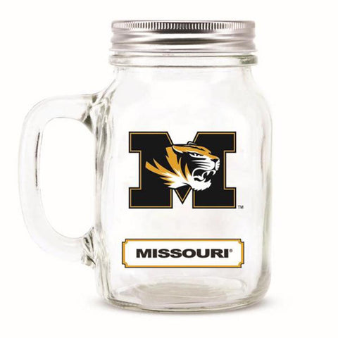 Missouri Tigers NCAA Mason Jar Glass With Lid