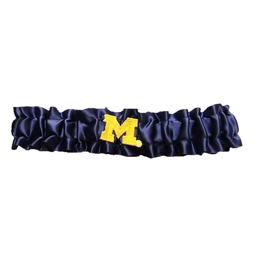 Michigan Wolverines NCAA Dainty Satin Garter (Navy Blue)