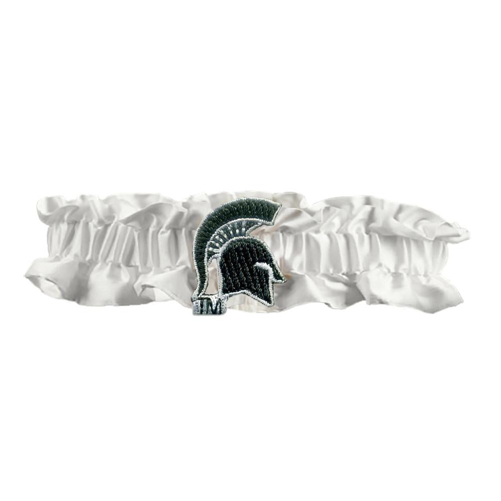 Michigan State Spartans NCAA Dainty Satin Garter (White)