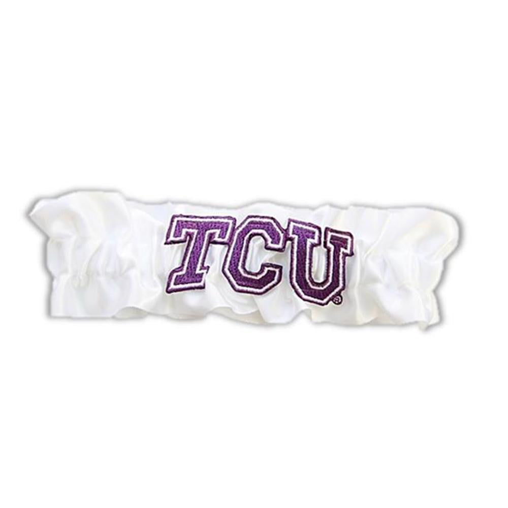 Texas Christian Horned Frogs NCAA Satin Garter (White)