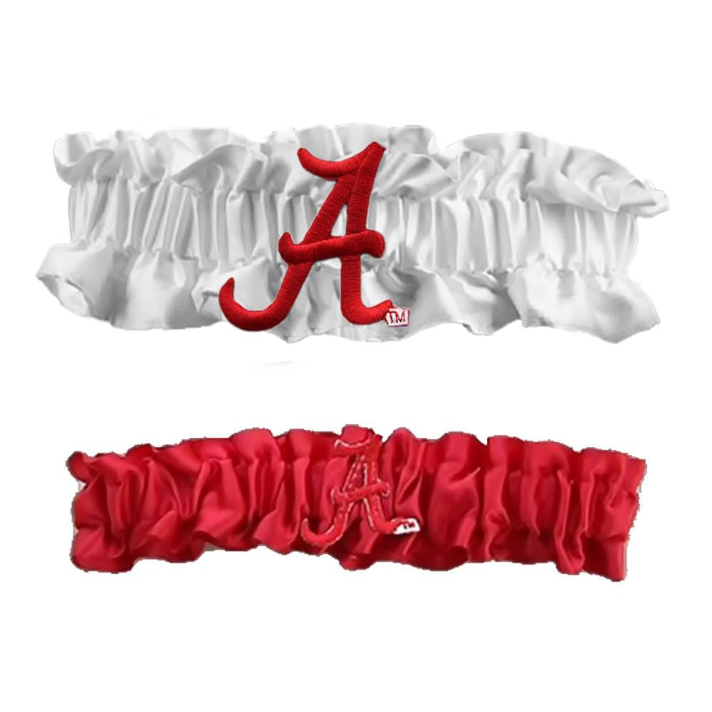 Alabama Crimson Tide NCAA Garter Set One to Keep One to Throw (White-Red)