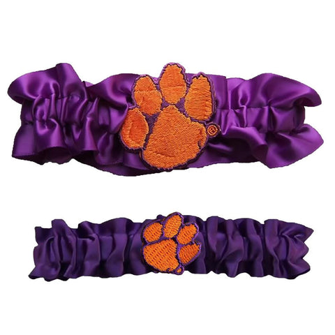 Clemson Tigers NCAA Garter Set One to Keep One to Throw (Purple-Purple)