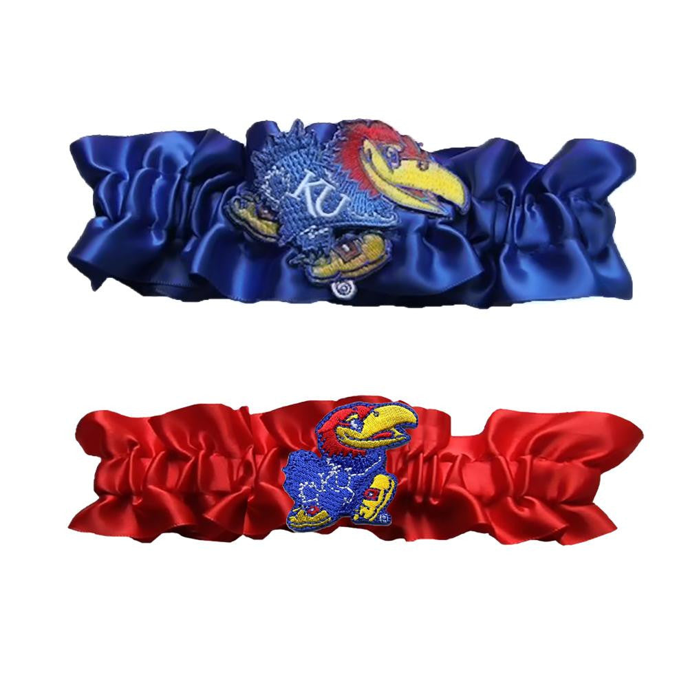 Kansas Jayhawks NCAA Garter Set One to Keep One to Throw (Royal Blue-Red)