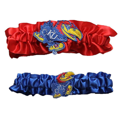 Kansas Jayhawks NCAA Garter Set One to Keep One to Throw (Red-Royal Blue)