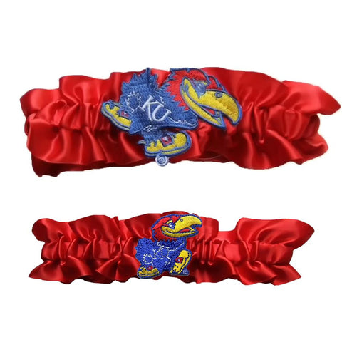 Kansas Jayhawks NCAA Garter Set One to Keep One to Throw (Red-Red)