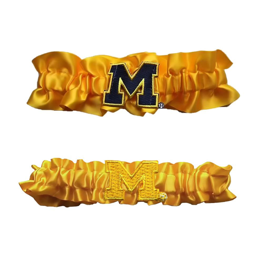 Michigan Wolverines NCAA Garter Set One to Keep One to Throw (Yellow-Yellow)