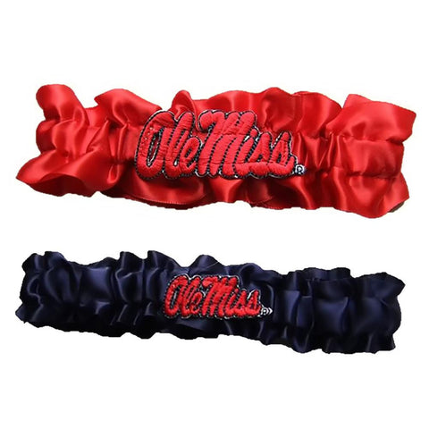 Mississippi Rebels NCAA Garter Set One to Keep One to Throw (Red-Navy Blue)