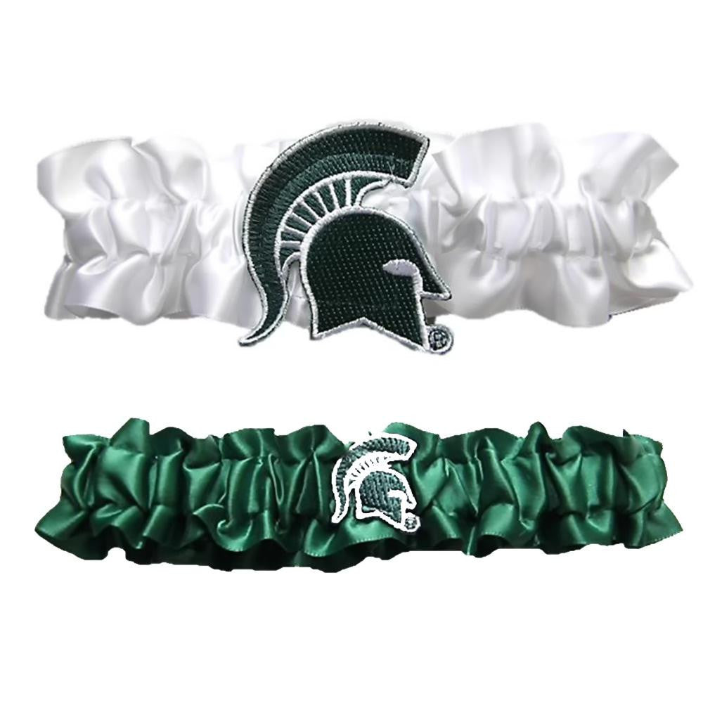 Michigan State Spartans NCAA Garter Set One to Keep One to Throw (White-Green)