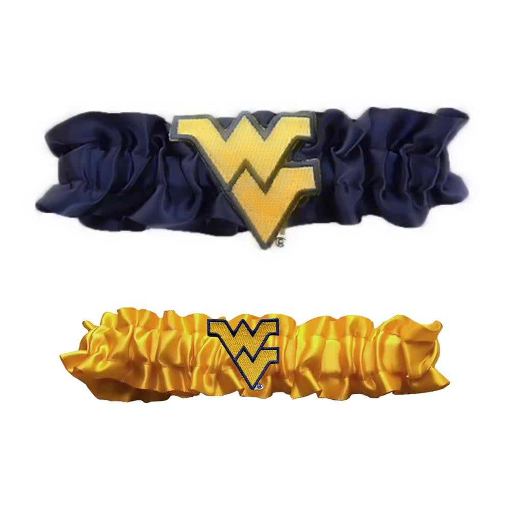 West Virginia Mountaineers NCAA Garter Set One to Keep One to Throw (Navy Blue-Yellow)