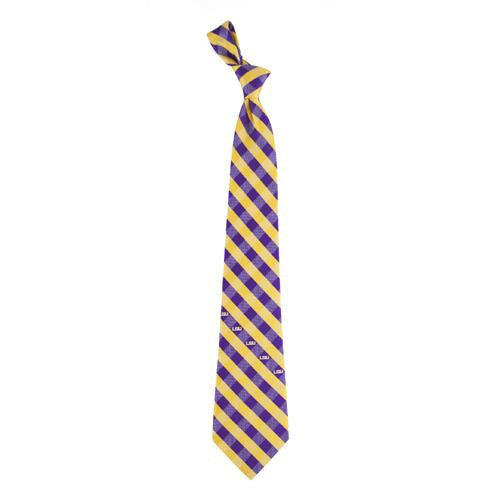 LSU Tigers NCAA Check Poly Necktie