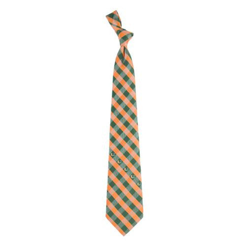 Miami Hurricanes NCAA Check Poly Necktie