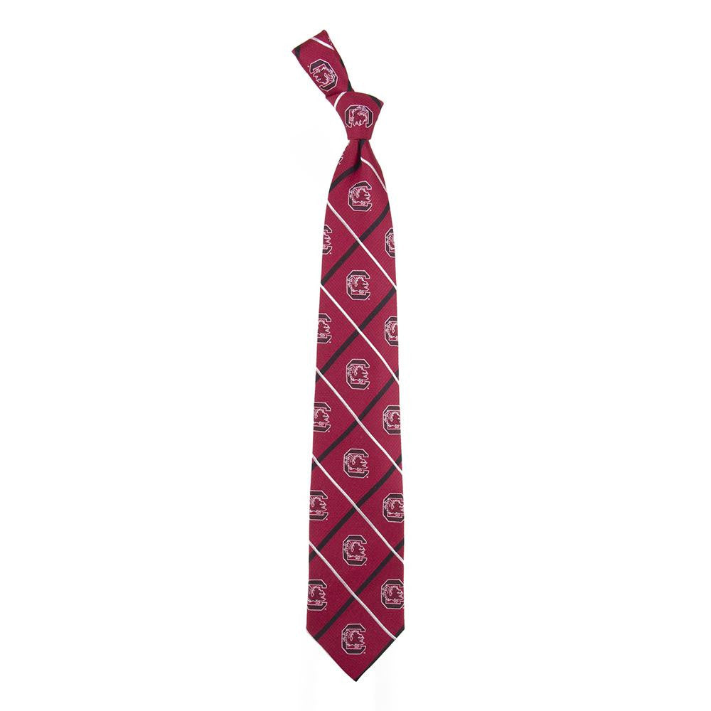 South Carolina Gamecocks NCAA Silver Line Woven Silk Mens Tie