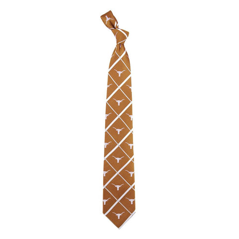 Texas Longhorns NCAA Silver Line Woven Silk Mens Tie