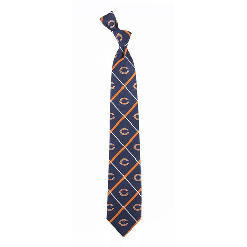 Chicago Bears NFL Silver Line Woven Silk Mens Tie