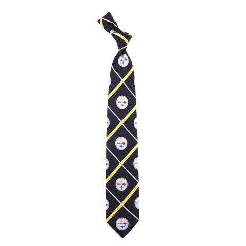 Pittsburgh Steelers NFL Silver Line Woven Silk Mens Tie