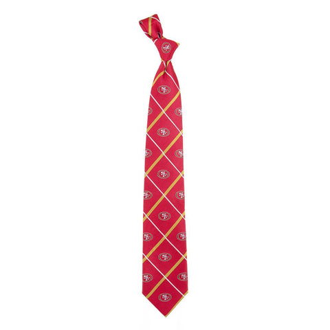 San Francisco 49ers NFL Silver Line Woven Silk Mens Tie