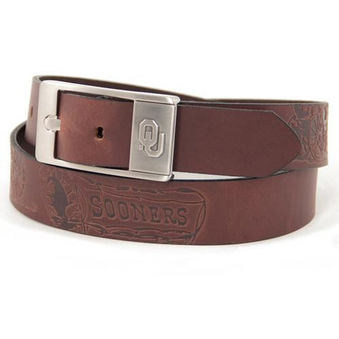 Oklahoma Sooners NCAA Men's Embossed Leather Belt