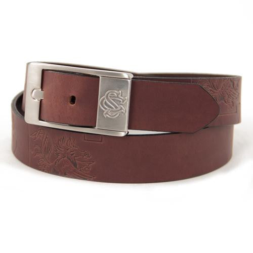 South Carolina Gamecocks NCAA Men's Embossed Leather Belt (Size 32)